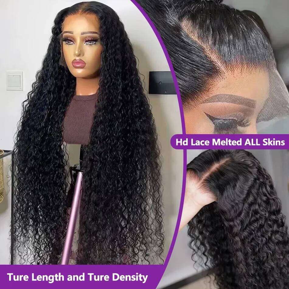 200% Density 30 32 Inch 13X4 HD Deep Wave Wigs Burmese Curly Lace Front 5x5 Glueless Wig Human Hair Ready To Wear