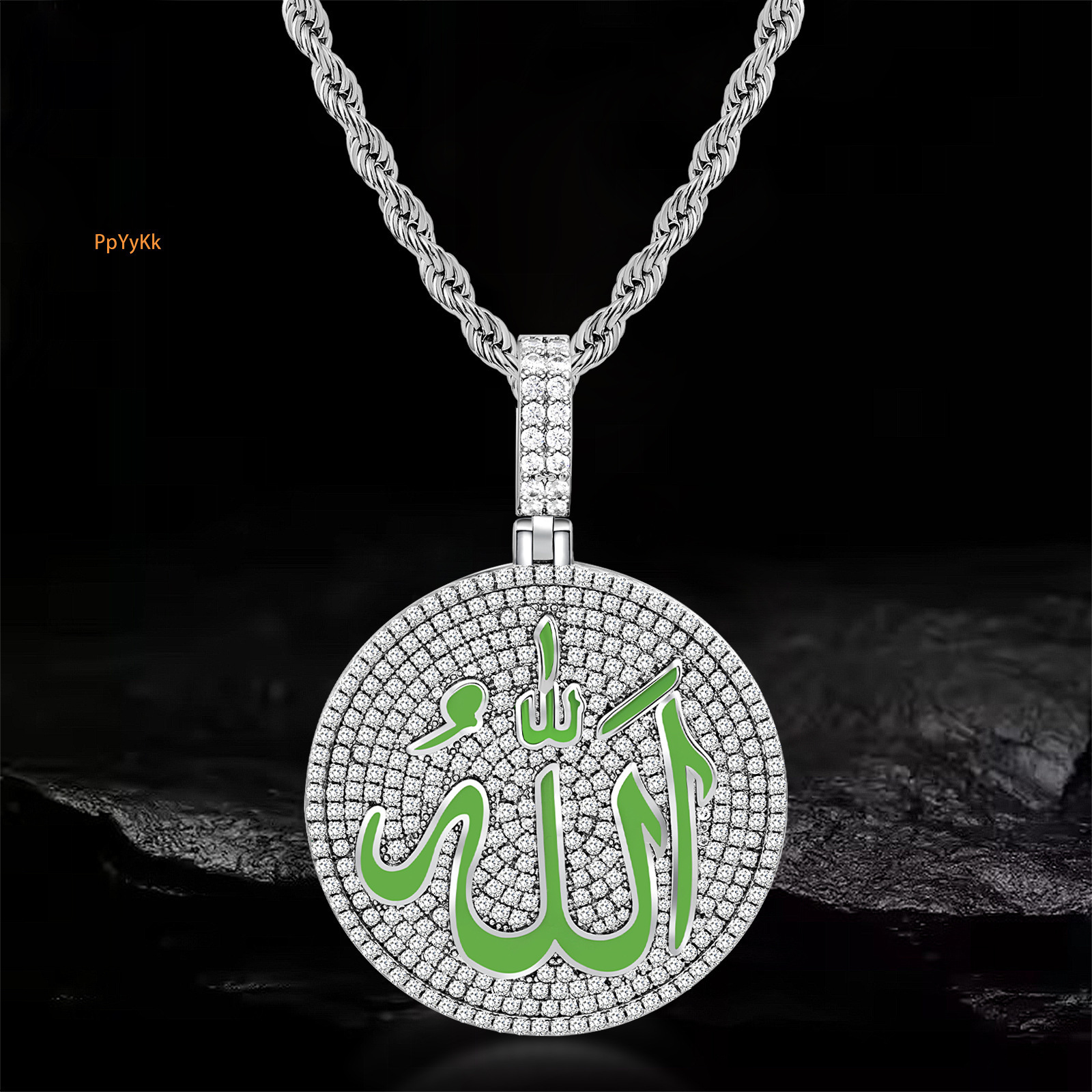 iLuxury Moissanite Hip Hop Round Full Iced Out Pendant Necklace Men Streetwear Punk Statement Jewelry Pass the diamond tester