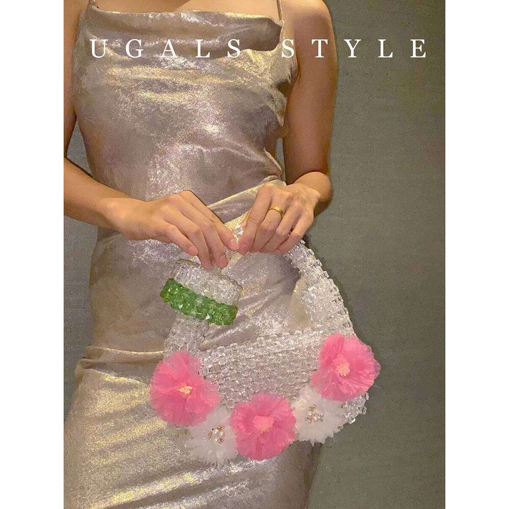 Designer Bag High Quality Pearl Beaded Handmade Handbag Women Fashion Evening Wedding Party Clutch Purse Beads Beading Woven Shoulder Bag
