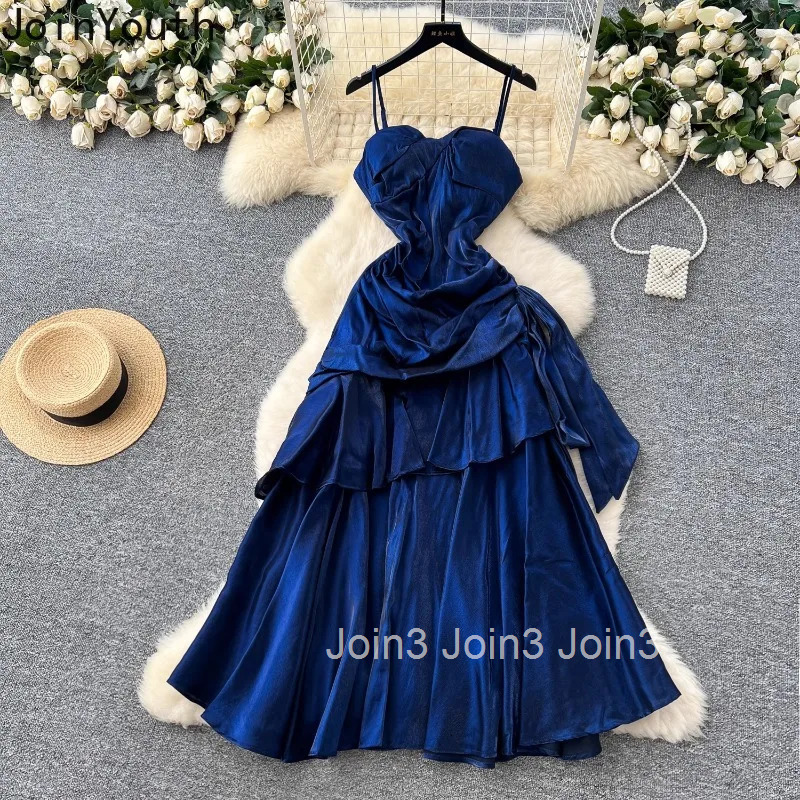 Party Woman Dress Square Collar Strapless Sling Robe Femme Ruffles Folds Backless Bandage Summer Dresses 2025 Vestidos De Mujer