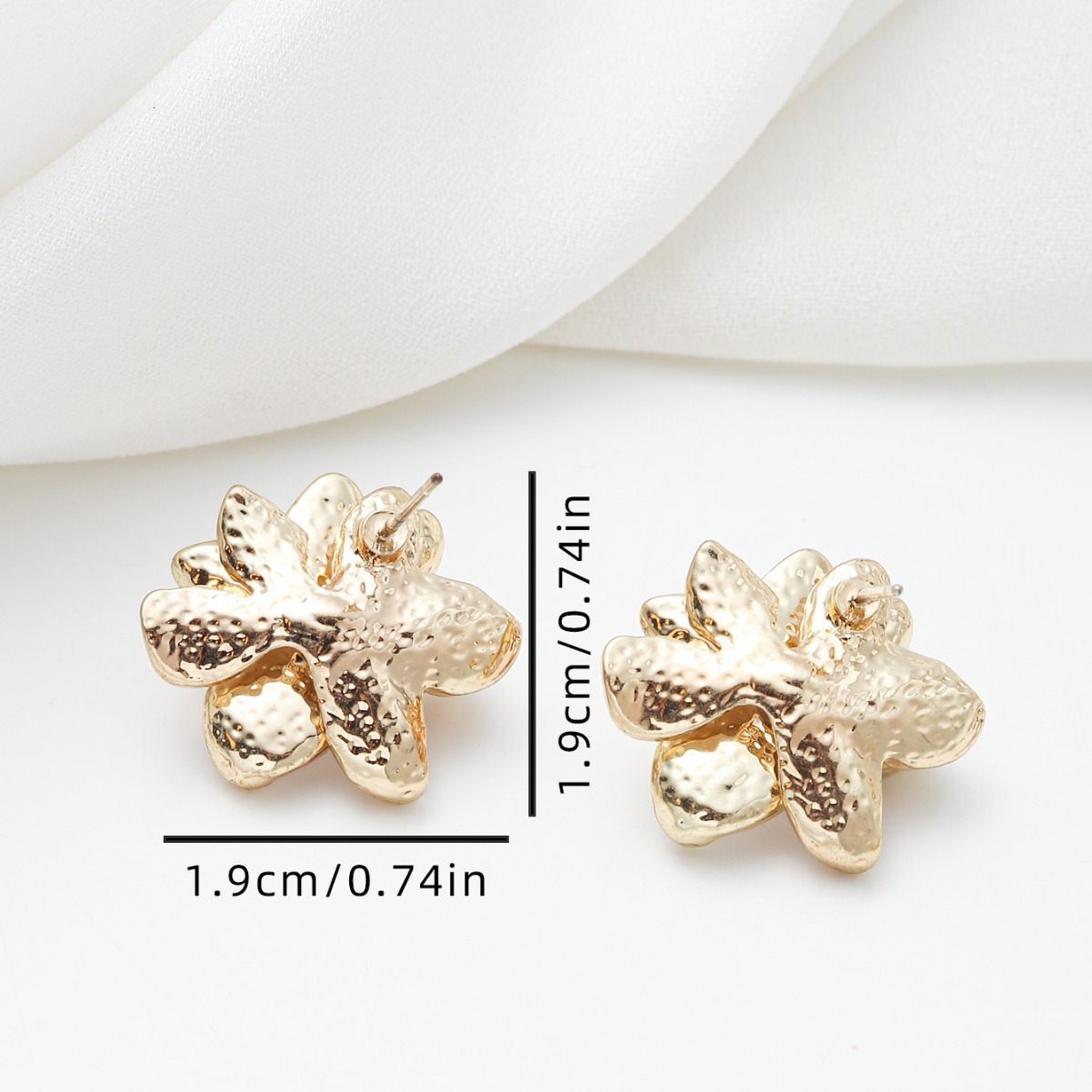 Style Flower Stud Unique Stamen Design Inlaid Pearl Earrings Light Ear Jewelry