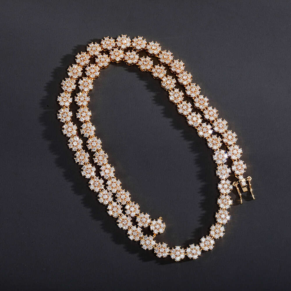Jin Ao Premium Sweet Cool Necklace Plum Blossom Tennis Chain Hip-Hop Micro-Paved Zircon Accessories