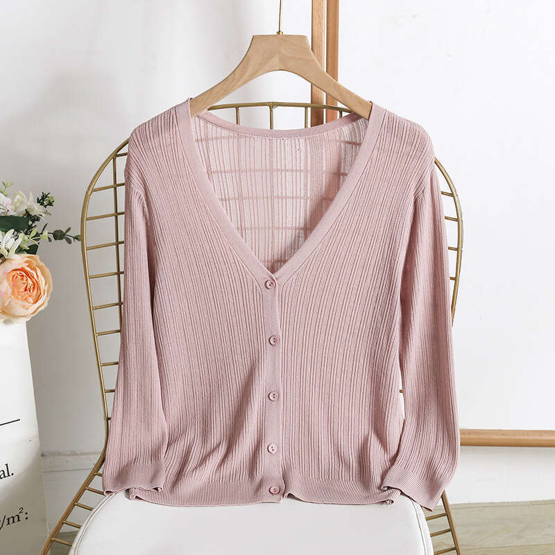 Knitted Cardigan for Women, Summer Thin Style 2019 New Outerwear, Ice Silk Knitwear, Sun Protection Vest, Small Shawl, Outer Layer