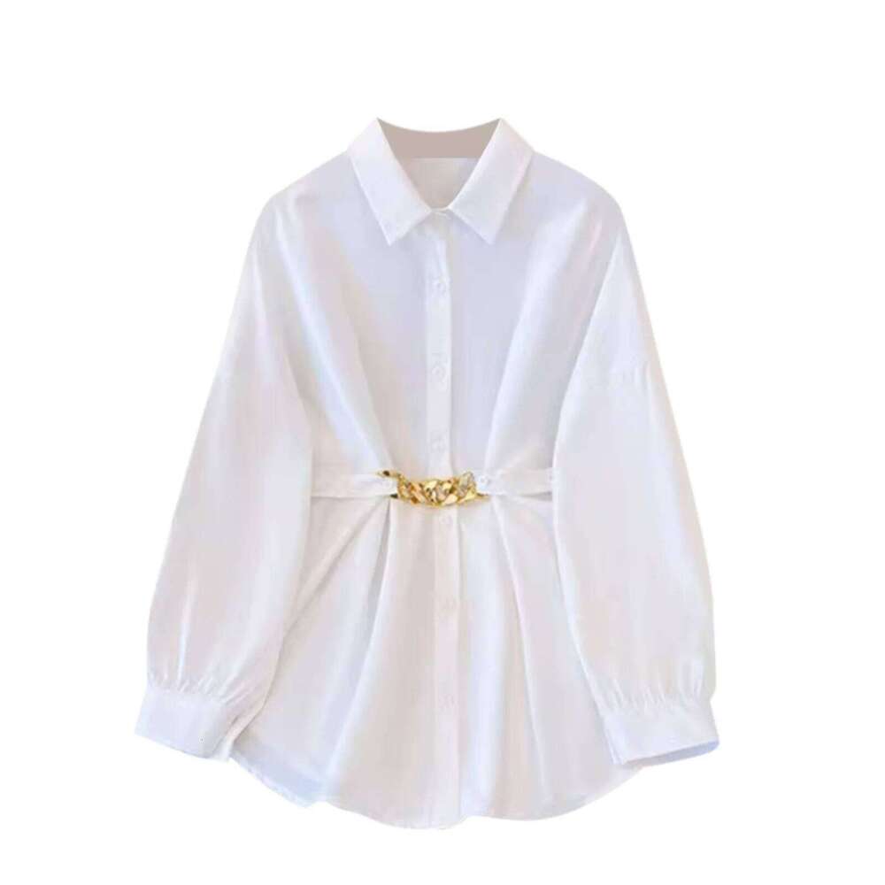 Plus Faionable Large Size Women's Long Sve Collar Irt Spring New Ele Anti-Aging Trendy Top Korean Sle