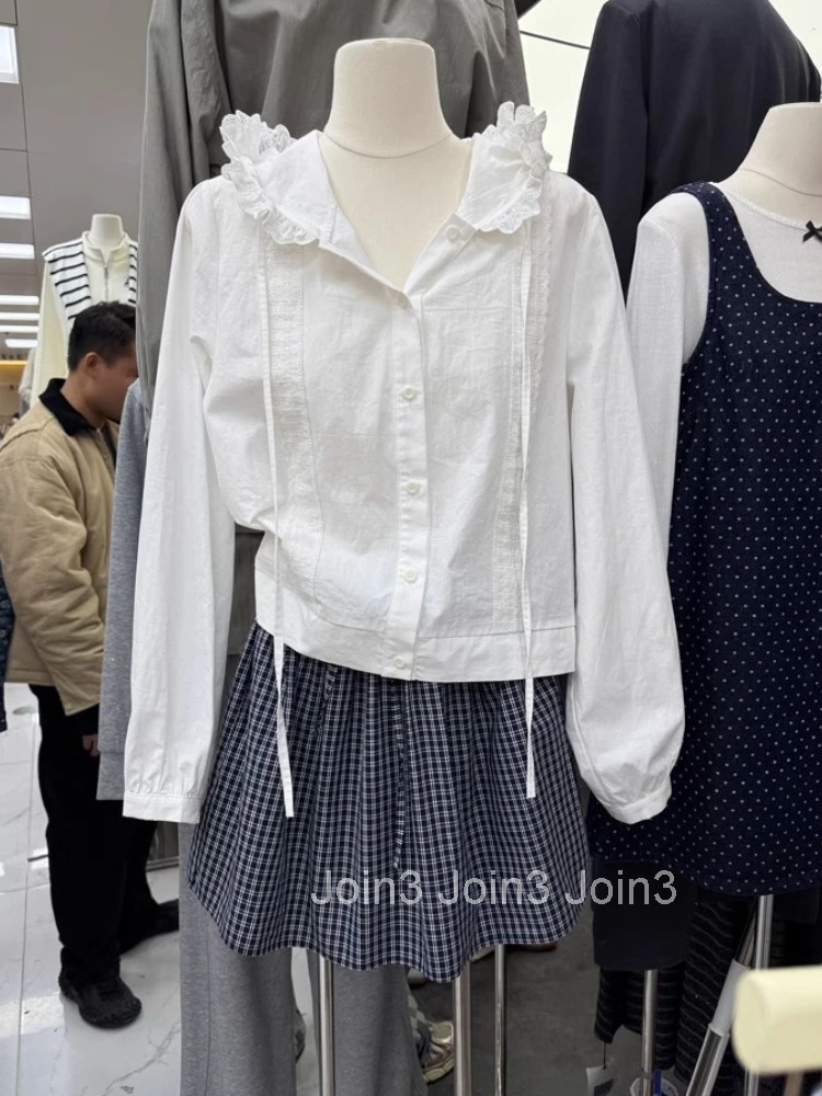 2025 Women Clothing Long Sleeve Hooded Blouses Fashion Korean Shirts Blusas Mujer De Moda Casual Loose Korean White Blouse Tops