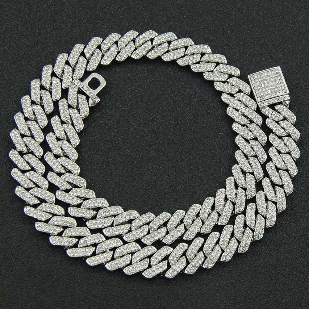 Minimalist 14mm Cuban Chain for Unisex Chic Chunky Zircon Stone for Men and Women for Wedding and Party Gift