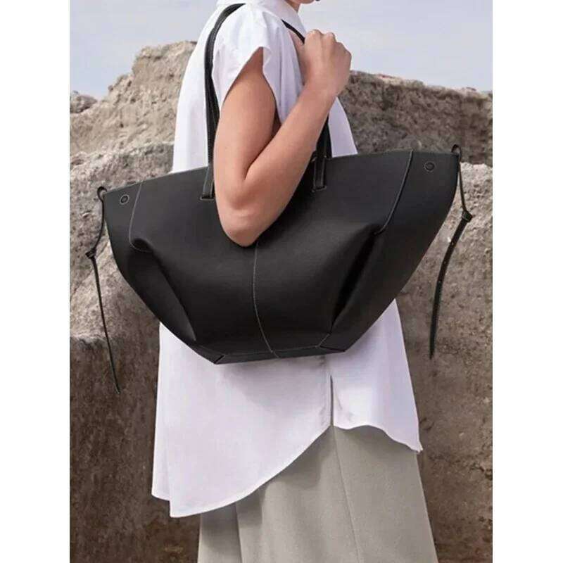 Leather Handbags Shopping Tote Bags Solid Color Commuting Travel With Purse Shoulder Grocery Storage Bag Underarm Handbag
