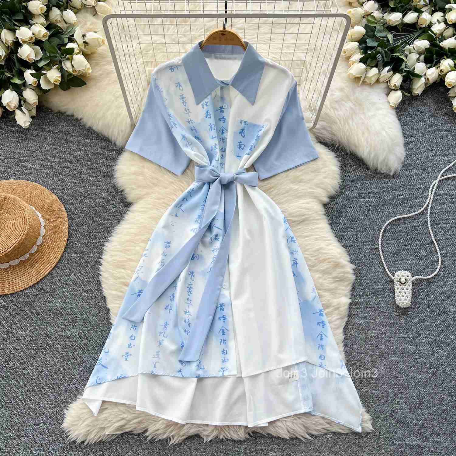 Bandage Slim Waist Woman Dress 2025 Vestidos De Mujer Short Sleeve Letter Summer Robe Femme Vintage Casual Irregular Dresses