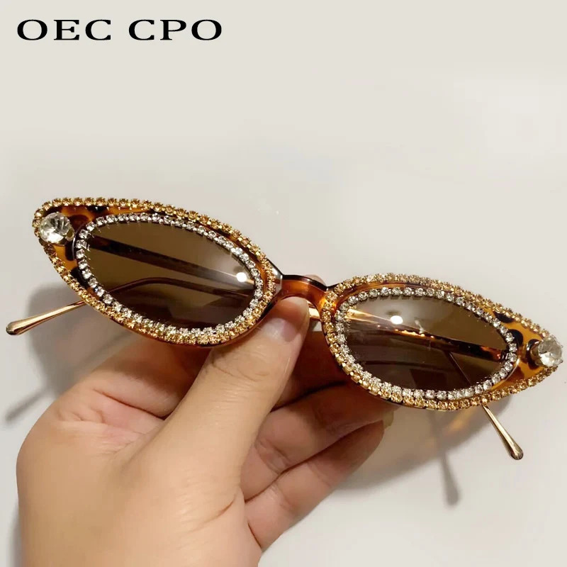 Unique Diamond Fashion Sunglasse Rhinestone Cat Eye Eyewear Female Trend Small Frame Ladies Sun Glasses UV400 250617