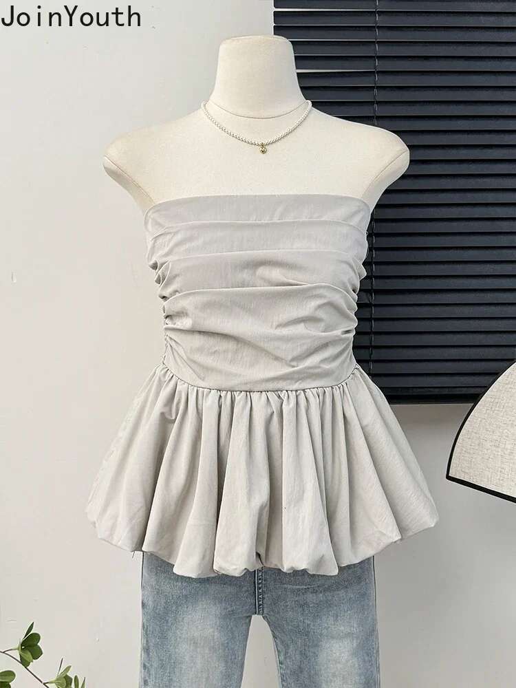 Y2k Top Sweet Tanks Women Clothing Backless Folds Vest 2025 Ropa Mujer Ruffles Fashion Tunic Camis Korean Summer Sexy Crop Tops