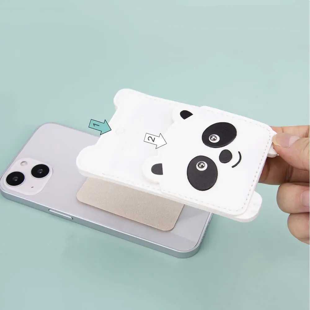 Holder Cartoon Card Sleeve Adhesive Sticker Storage Wallet Phone Card Holder Mobile Wallet Phone Back Pocket Z250621