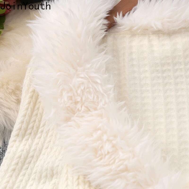 Knitted 2 Piece Sets Womens Outfits Roupas Femme Furry O-neck Bandage Sweater Bow Bodycon Mini Skirt Suit Fashion Korean Set