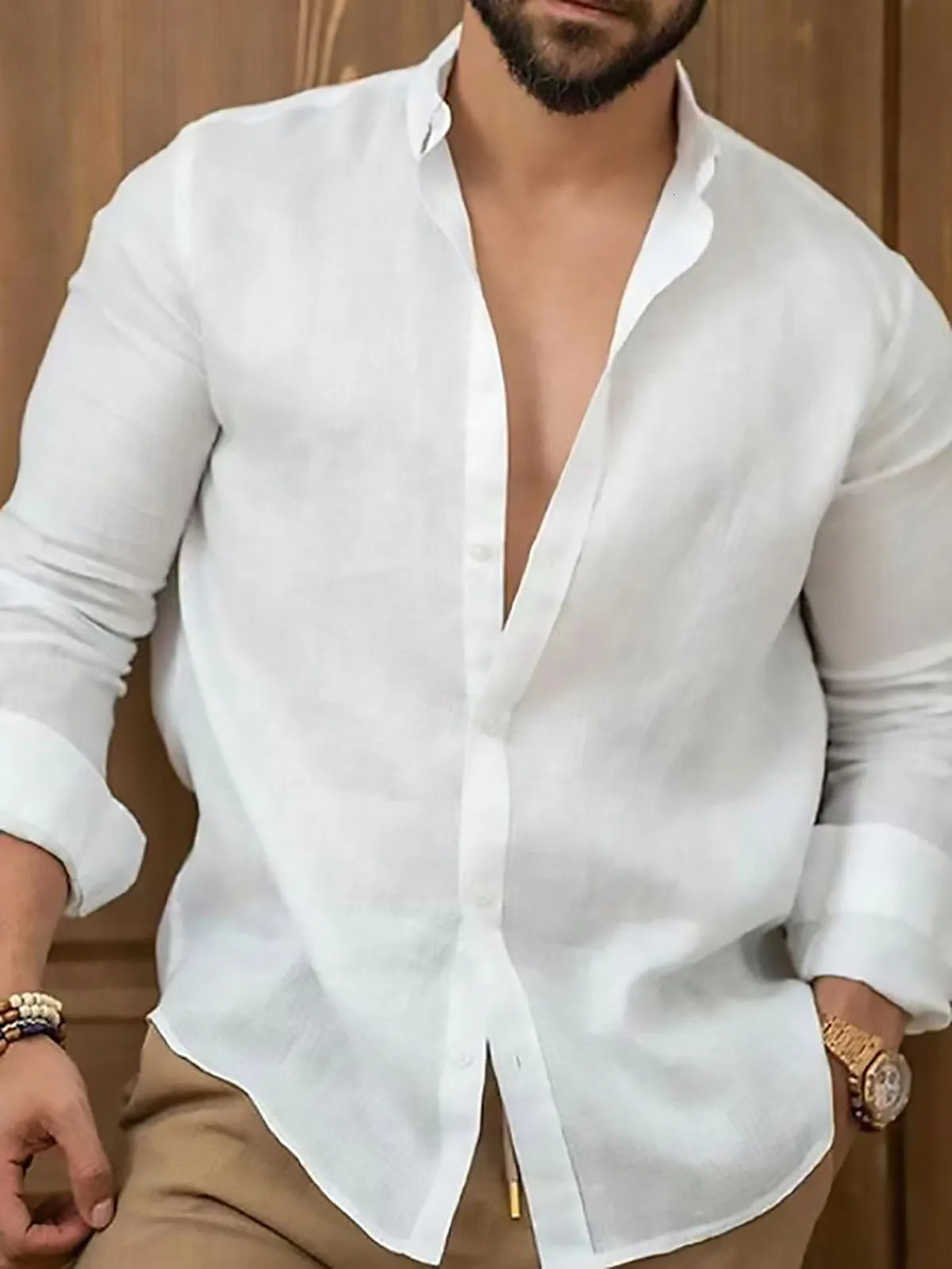 Mens Classic Button-down Lapel Long Sleeve Comfortable Shirt Spring And Fall Fashion Choice Loose Mens Top 250618