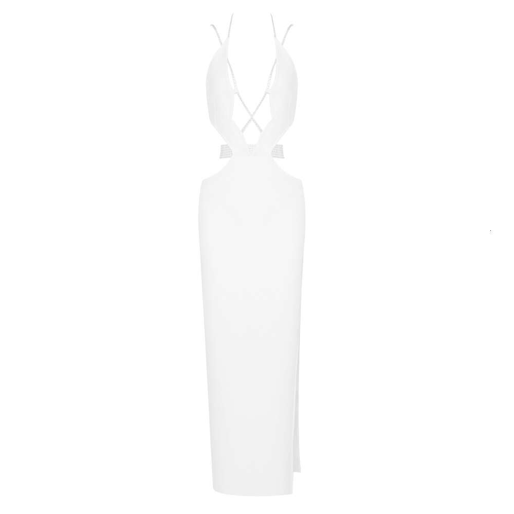 White Skirt Maxi Skirt Summer New Elegant White Strap Deep V Neck Long Split Dress Women S Fashion Long Skirt