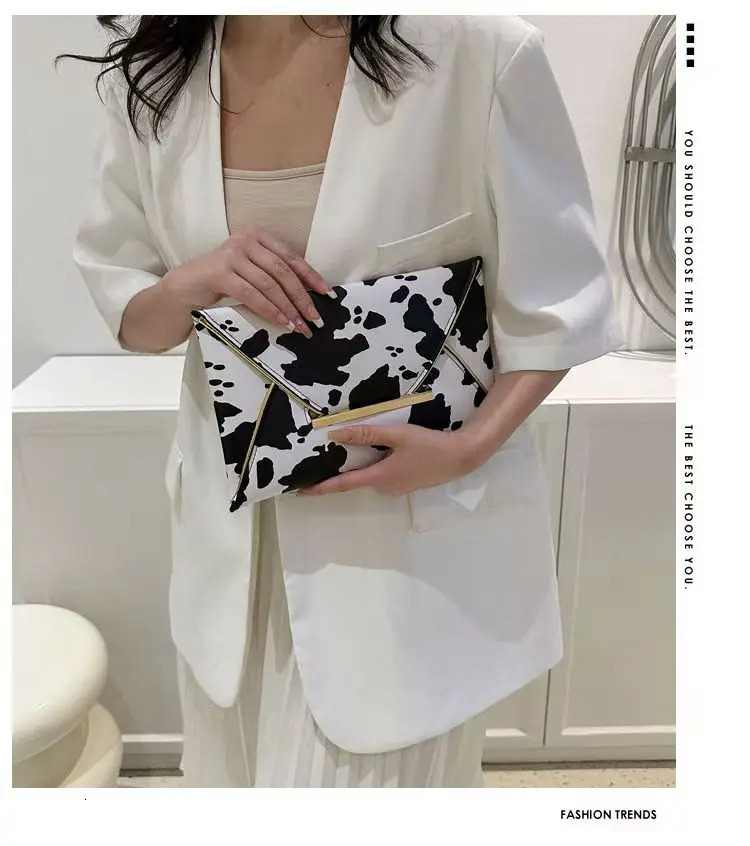 Fashion Women Leopard Zebra Cow Print Clutch Soft PU Leather Purses Female Large Capacity Envelope Bags Ladies Evening Party Bag 250617