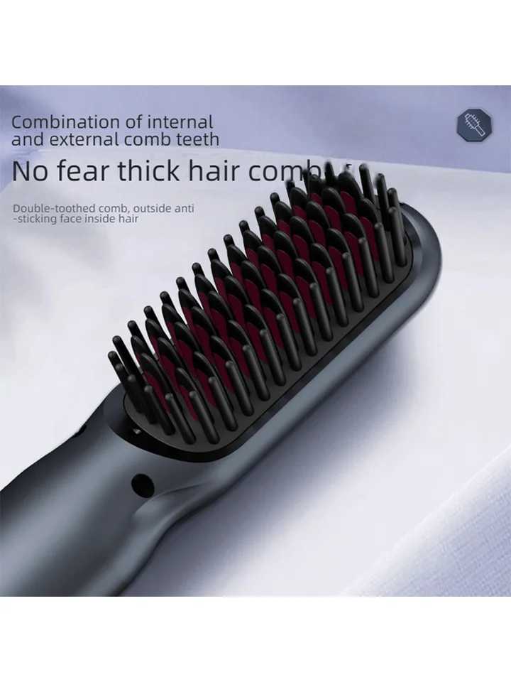 Ionic Hair Straightener Brush With Negative Ions 30-Second Quick Heat USB Rechargeable Cordless Suitable For Dry HairXJ250621