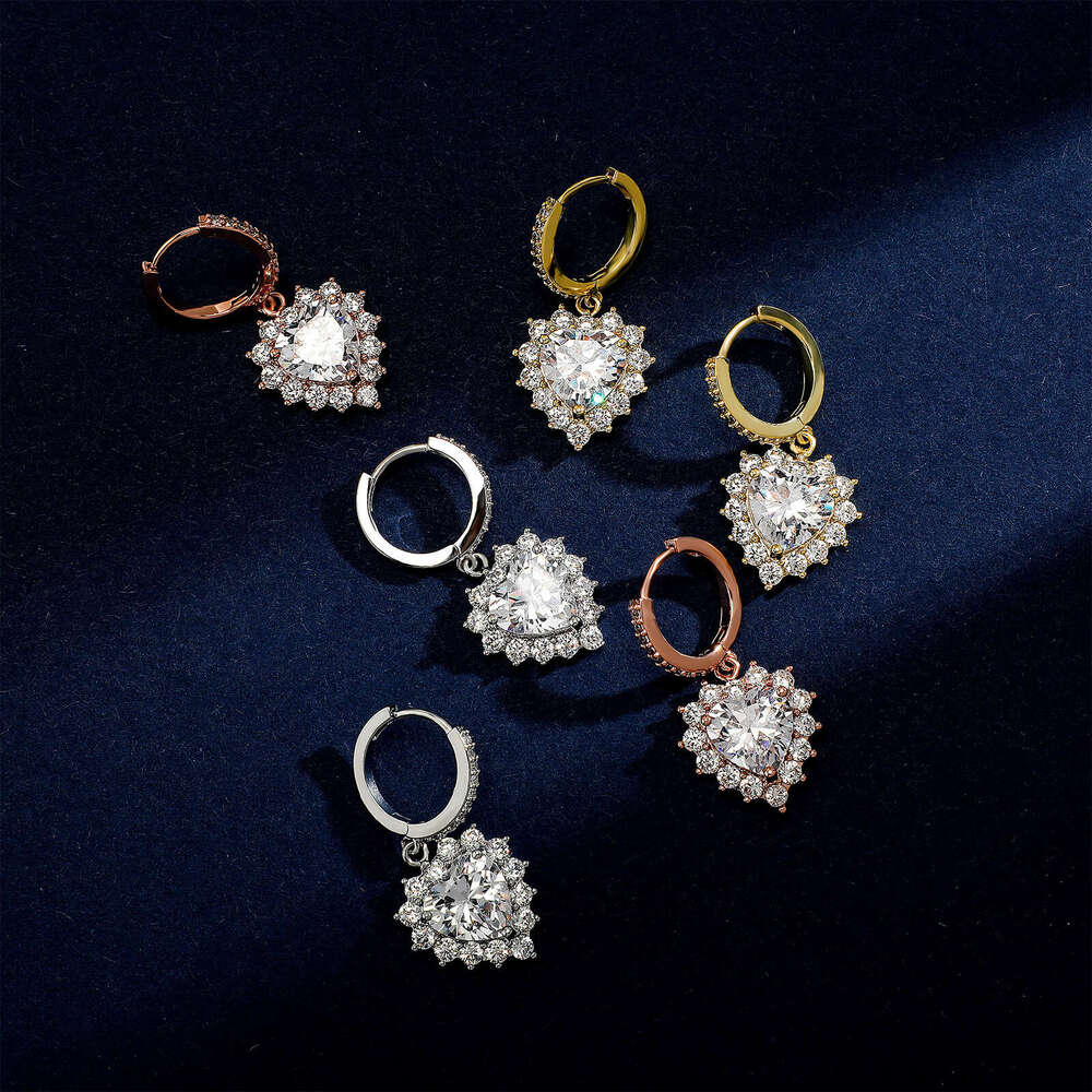 Jewelry Gold Australian Heart-shaped Zircon Earrings Ins Internet Celebrity High-end Design Sense Women's Trendy Ear Accessories