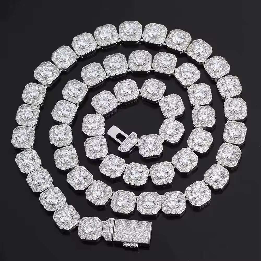 VVS1 D Color Hip Hop Trendy Brand Necklace 925 Silver with Stylish Rock Candy Moissanite Men Fashion Necklace for Men