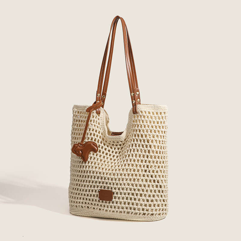 Holiday Woven Tote for Women 2025 New Summer Large Capacity Beach Vacation Straw Bag