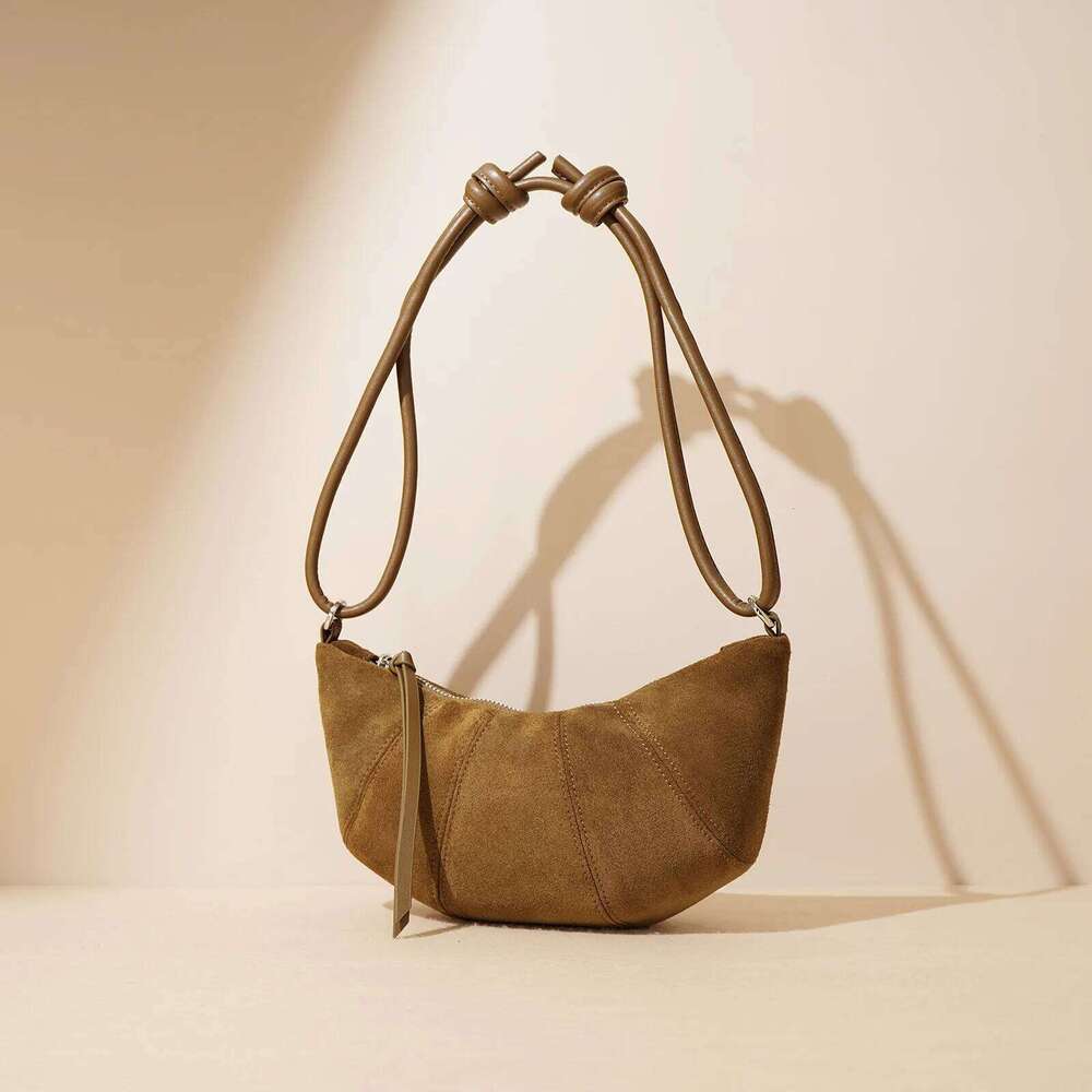 2024 New Women Dumpling Female Niche Underarm Shoulder Bag Lady Cross-Body Messenger Maillard Croissant Autumn Winter Hobos