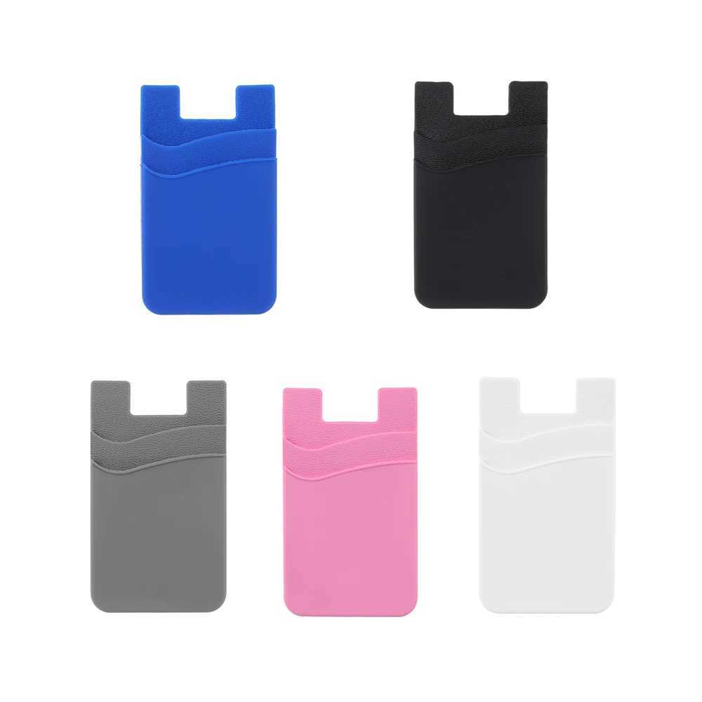 Silicone Phone Card Holder Wallet Case Phone Wallet Stick On Holder Phone Pocket for Almost All Cell Phones Z250621