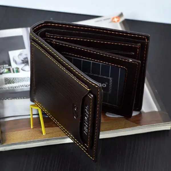 Mens PU Leather Short Wallet Multi-card Billfold Card License Case Business Wallet with Removable Card Holder Z250621