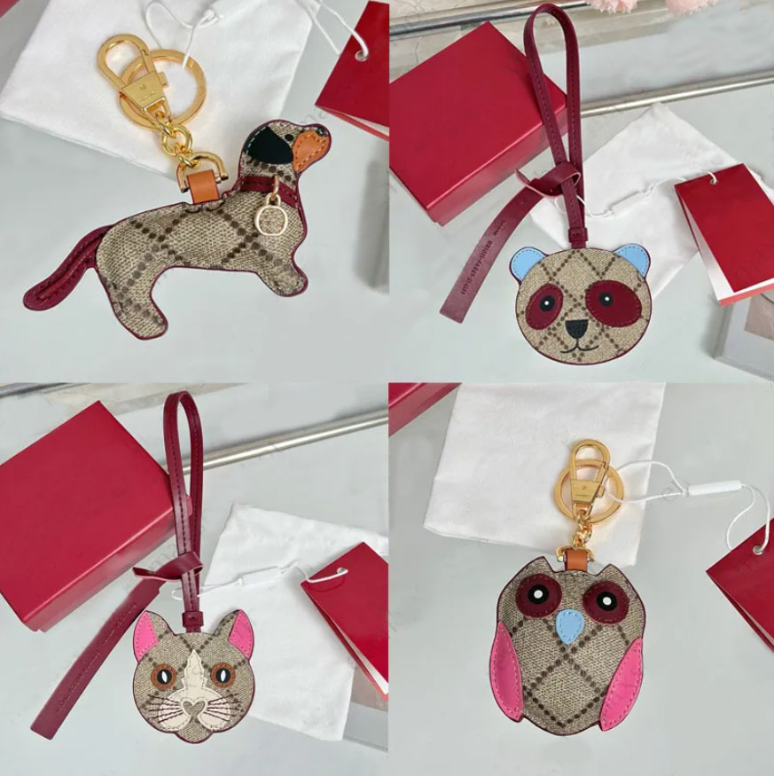 Keychains Lanyards bear designer dog shaped bag charm Lanyards cute mini owl car key chain fluffy pendants bag pendant cute wallet cartoon charm vintage toy doll