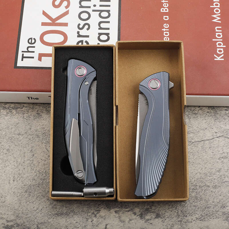 New M390 Steel Folding TC4 Titanium Alloy Handle Camping Self-defense EDC Fishing Fruit knife Collection Survival Knife Tool