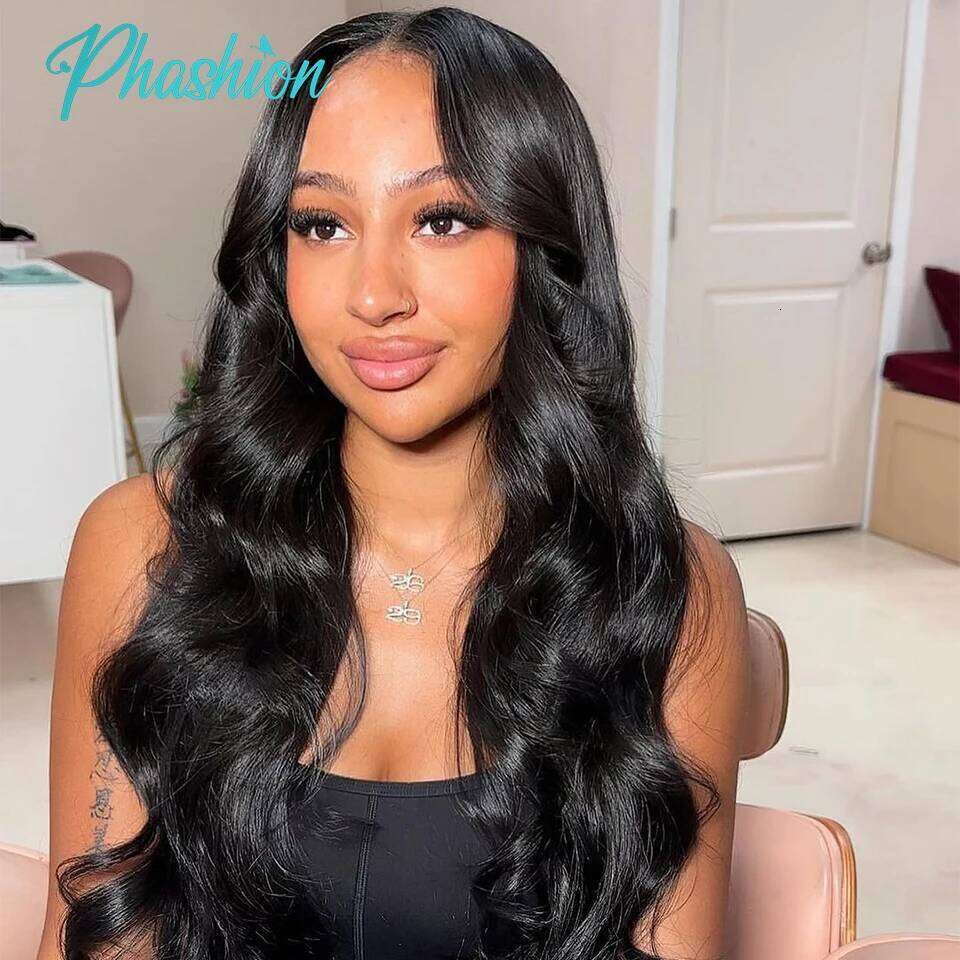 Phashion 13x6 13x4 Transparent Front Pre Plucked For Women Body Remy Human Hair Lace Frontal Wigs On Sale