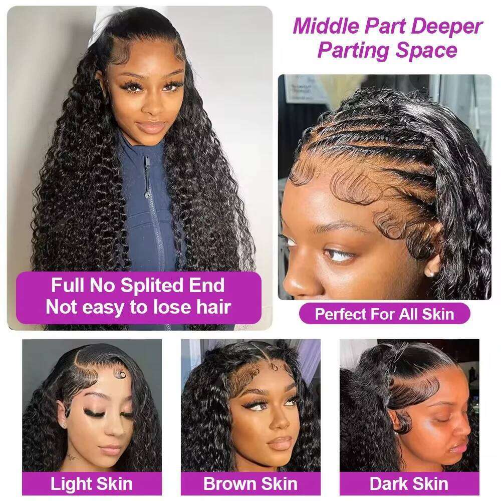 200% Density 30 32 Inch 13X4 HD Deep Wave Wigs Burmese Curly Lace Front 5x5 Glueless Wig Human Hair Ready To Wear
