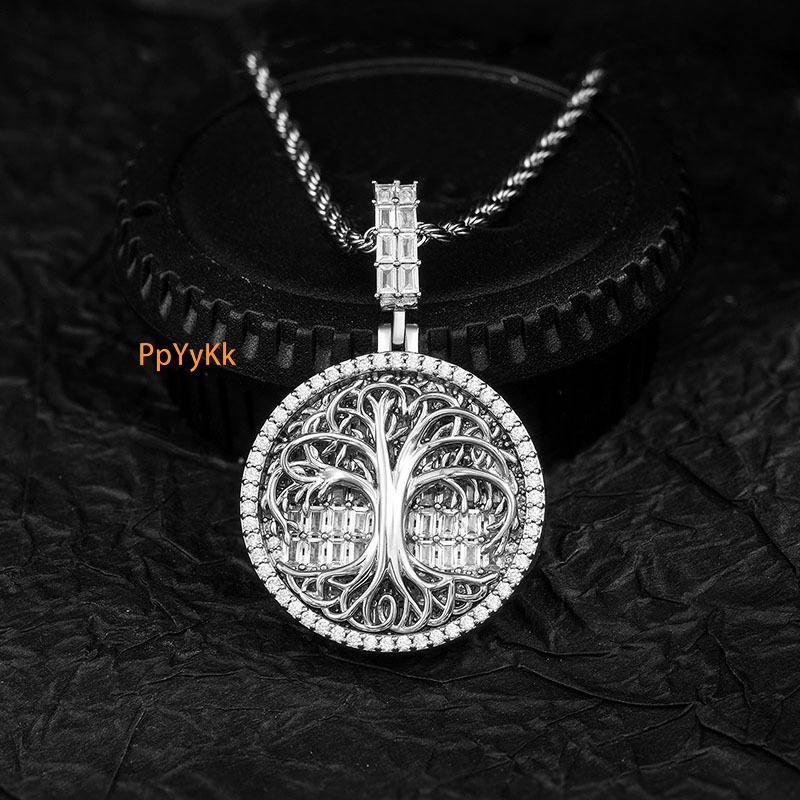 Luxury Moissanite Hip Hop Punk Trendy Diamond Inlaid Niche Luxury Personalized Men's Statement Pendant Necklace Pass the diamond tester