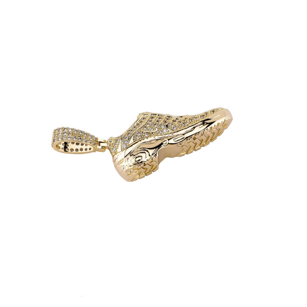 Dewu Same Style Gold Australian Full Zircon Shoe Pendant Creative Trendy Unisex Sneaker Necklace