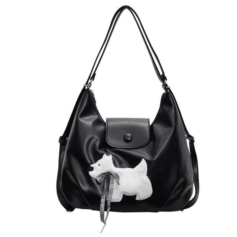 Niche Tote for designer bag Women 2024 New Korean Cute Puppy College Style Backpack Large Capacity Shoulder Bag