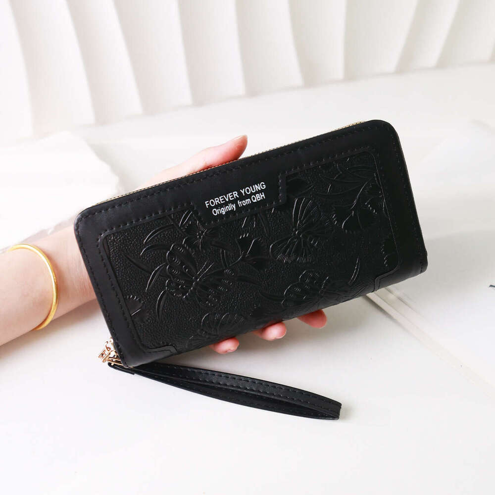 Hot Selling New Women's Long Wallet Embossed Double Zipper Clutch High-end Niche Large Cash Clip