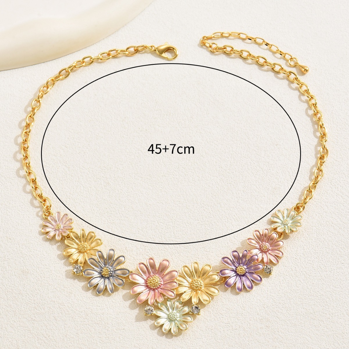 Super Fairy Flower Necklace Simple Oil Drip Design For Women Corful Long Chain