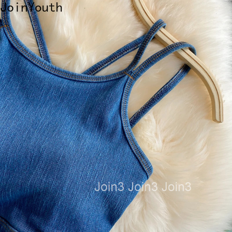 Denim Vest for Women Streetwear Fashion Korean Camis 2025 Ropa Mujer Sexy Backless Tunic Sleeveless Tanks Harajuku Cropped Tops