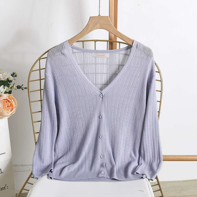 Knitted Cardigan for Women, Summer Thin Style 2019 New Outerwear, Ice Silk Knitwear, Sun Protection Vest, Small Shawl, Outer Layer