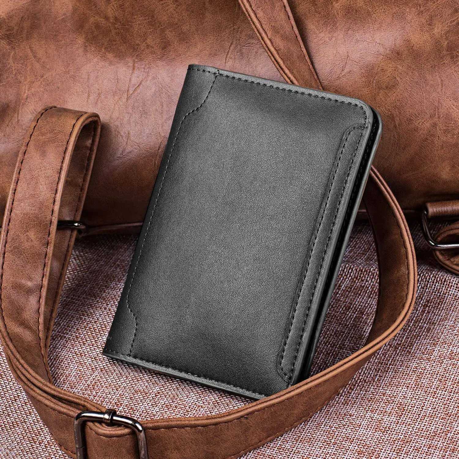 High Grade Real Leather Passport Cover Ticket Wallet Travel Document Storage Bag Multi Card Holder Thin Pass Port Pouch Cases Z250621