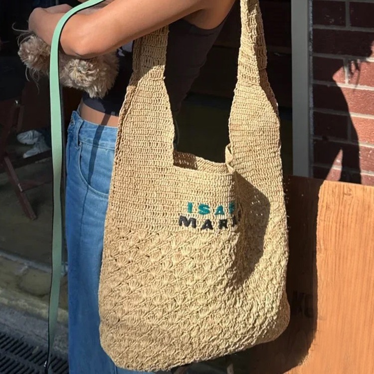 Free shipping designer bag Star Internet Celebrity Same Style Casual Versatile Simple Embroidered Straw Woven Bag Bucket Bag Shoulder Bag Crossbody Ba