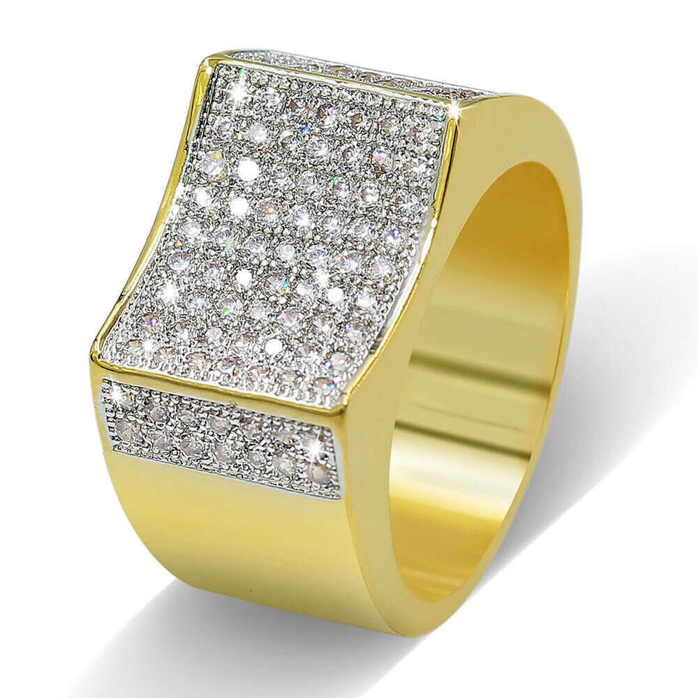 Live New Micro Paved ICED OUT RING Personality Creative Men's Hip Hop Ring