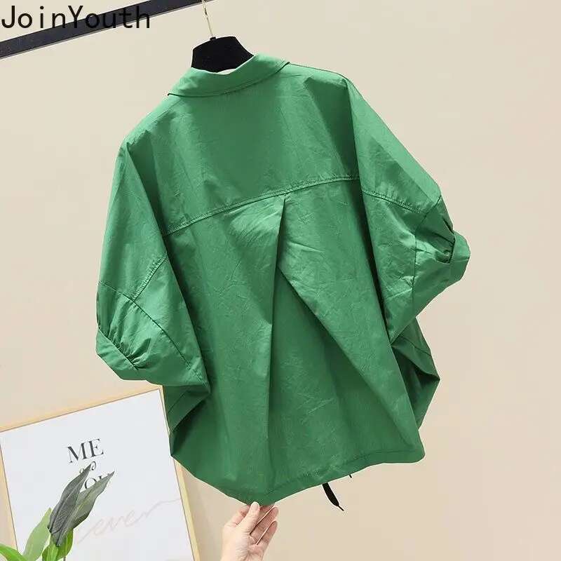 Short Sleeve Irregulat Shirts for Women 2025 Blusas Mujer De Moda Korean Oversized Tops Casual Fashion Drawstring White Blouses