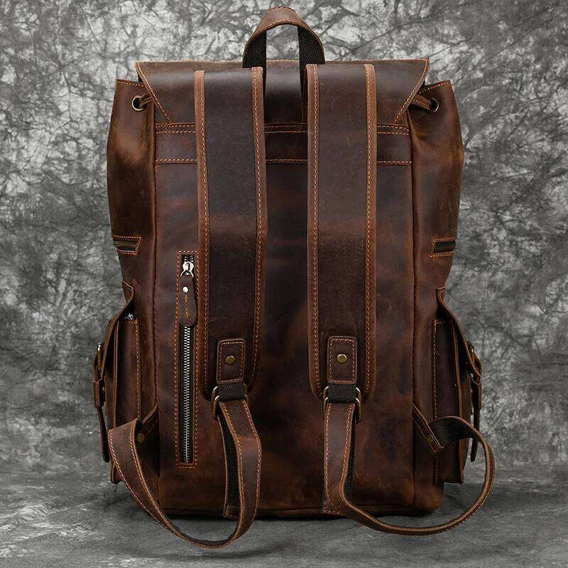 2025 New Arrivals For Genuine Leather Laptop Travel Backpack 17 Inch Daypack Shoold Bag Men Male Large