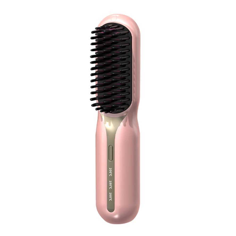 Hot Comb Hair Straightener Electric Heating Comb Fast Heating Portable Travel Anti-Scald Beard Straightener Curling Hot CombXJ250621
