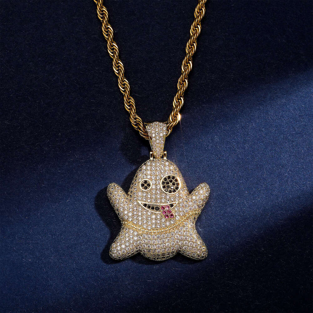Emoji Halloween Funny Personality Ghost Face Pendant Unisex Trendy Creative Accessories
