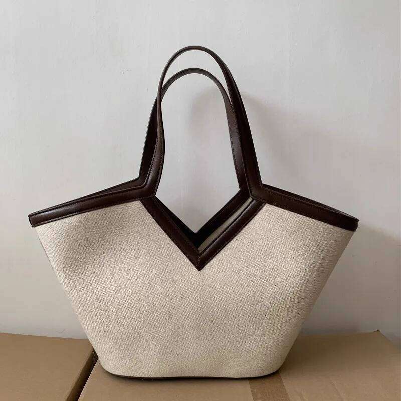 2025 Fashion Versatile PU Canvas Bucket Shoulder and Crossbody Bags Simple Casual Sense of Retro Handbags for Women