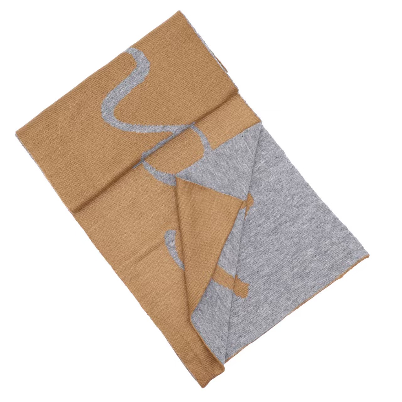 T1033 Korean version of warm knitted jacquard scarf outdoor leisure fashion scarf
