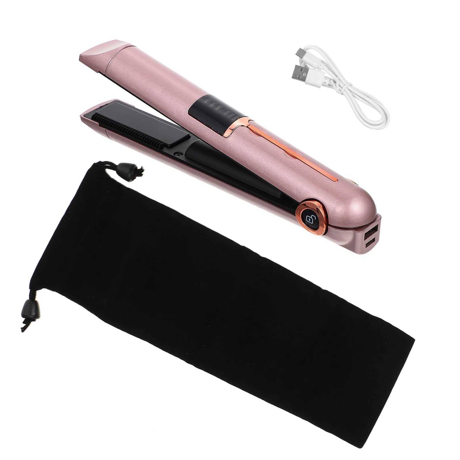 Portable Hair Straightener Curler ABS Material Cordless Rechargeable USB Travel Size Adjustable Temperature For Women Men HairXJ250621
