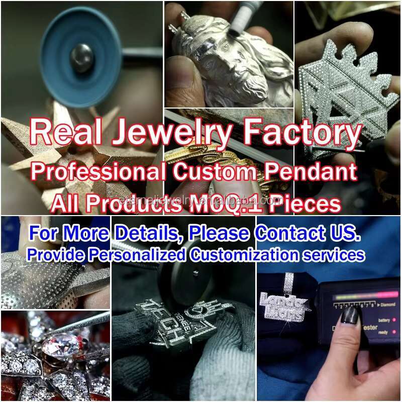 Iced Out Customized Moissanite D VVS Hiphop Hand Customize 925 Silver Solid Gold Name 3D Letter Pendant for Men Women