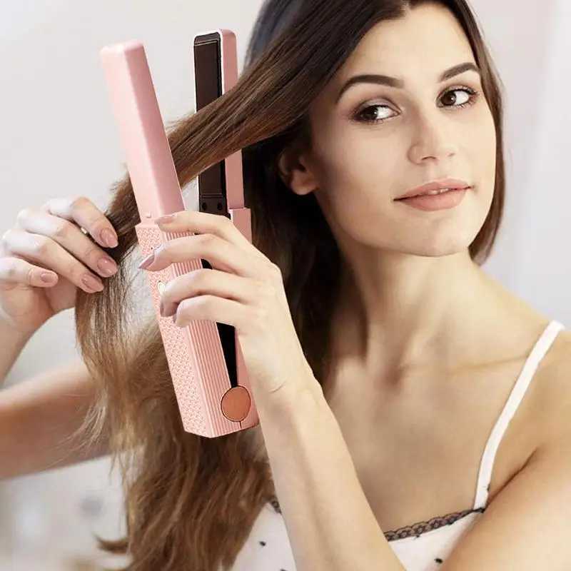 Mini Flat Iron Hair Straightener Cordless Mini Flat Iron Even Heating Multifunctional Hair Accessory Fast Heating Ceramics QuickXJ250621