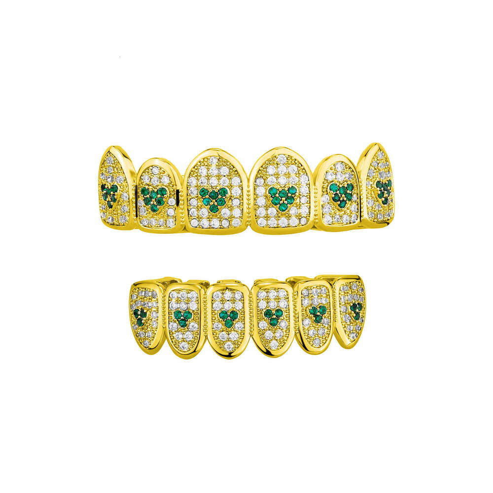 Full Double Color Heart Zircon Bracelet Hip Hop Inlaid Dia Trendy HIPHOP Accessories